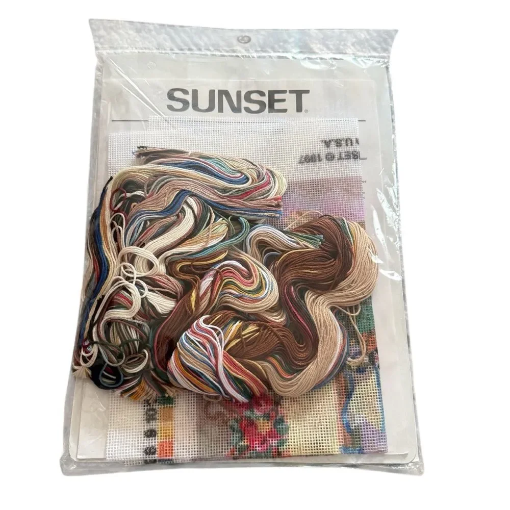 Vintage 1997 Sunset Welcome Friends Needlepoint Kit 12127 NEW SEALED